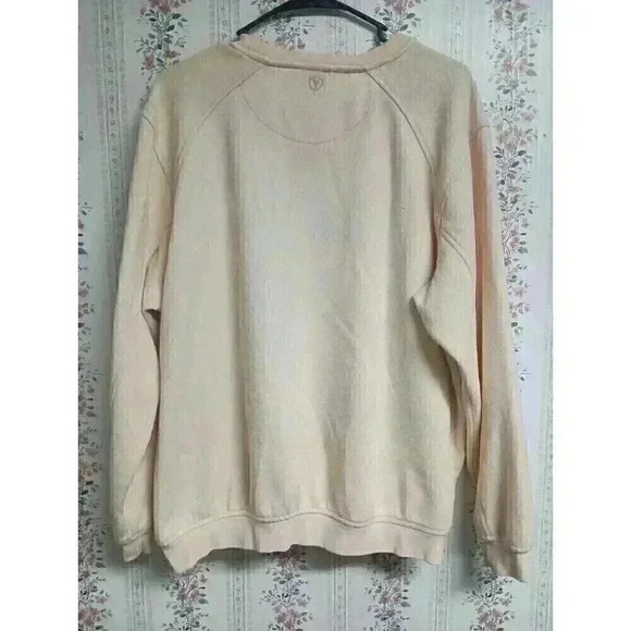 Pro Tour Mens Sweater Size L Ivory Crew Neck Pullover Pockets Long Sleeve Golf - Picture 5 of 7